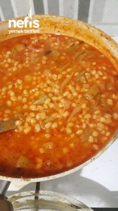 a large pot filled with lots of food on top of a stove