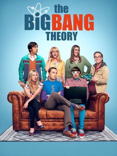 the big bang theory movie poster with people sitting on a couch and looking at a laptop