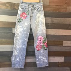 Reposhing This Item I Purchased From @Mello90. Loved It, But Ready To Rotate For Something New. Questions? Leave A Comment Below! Jeans Custom, Painted Jeans, Vintage Levis 501, Levi's 501, Levis 501, Levi's Jeans, Vintage Levis, Levis Jeans, White Silver