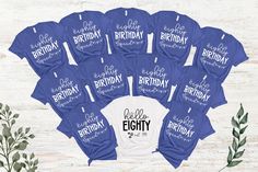 Birthday Party Shirt, Birthday Group Shirt, Birthday Squad Shirt, Birthday Crew Shirt, Grandpa Birthday, Birthday Women Shirt, 80th Birthday Tee, Family Birthday Hi, we're delighted to welcome you at RBC store. You're not just another customer for us, you're family.  Uplift your wardrobe game or gift the best tee to your loved ones; We can't complement our shirts enough; it's one of our crowd favorites, and we're certain it will be your next favorite too! Made from soft and lightweight superior Airlume combed and ring spun cotton, offering the same great look for men, women, and youth.  Our t shirt feels soft and light with just the right amount of stretch. Offering a perfect combination of affordability, comfort, quality and fit.  It offers classic fit with short sleeves and a crew neck w Birthday Group Shirts, Birthday Squad Shirts, Grandpa Birthday, Birthday Party Shirt, Group Shirts, Birthday Tee, Family Birthdays, Crew Shirt, 80th Birthday