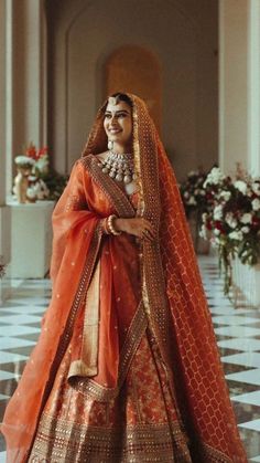 Beautiful and Trending Orange Bridal Designer Lehenga #lehenga #Saree #bridal #dulhan Indian Wedding Outfit