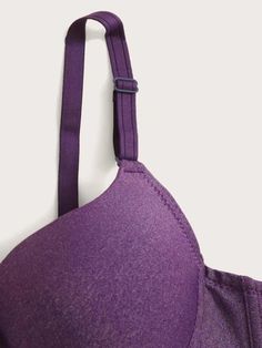 Enrich your daily comfort with our Adjustable Strap Push Up Underwire Bra. Experience gentle yet effective support from the underwire construction, complemented by the high-stretch knitted fabric. Discover a new level of confidence in this essential lingerie piece designed for your everyday wear. Features: Color: Purple Pattern Type: Plain Wires: Underwire Fabric: High Stretch Material: Knitted Fabric Composition: 90% Polyamide, 10% Elastane Care Instructions: Hand wash, do not dry clean Size C Solid Full Coverage Nursing Bra With Padded Cups, Full Coverage Nursing Bra With Padded Cups, Underwire Nursing Bra In Solid Color, Supportive Padded Bra In Solid Color, Supportive Padded Bra, Solid Nursing Bra With Medium Bust Support, Stretch Padded Bra In Solid Color, Padded Stretch Bra, Padded Stretch Bra In Solid Color