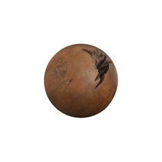 a wooden ball with an image of a bird on it