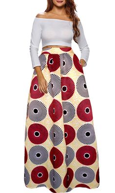 PRICES MAY VARY. 95% polyester+5% spandex. Feature:Plus size,elastic high waist,a-line,pull-on style,pocket on side Style:African floral print skirt,Ethnic style maxi skirt,Full length skirt,Vintage ankle length skirt This long skirt goes well with a cute tee shirt,casual blouse,crop top.Suit for Cocktail, Beach, Party, Casual, Vacation, Party, Club, Evening. Please check the size information before ordering. Size Information

Size S:Waist 25.60"-35.40";Length 40.00"

Size M:Waist 27.60"-37.40"; Long Skirts African Print, African Print Skirt Long, Long Skidt With Crop Top Plus Size, Plus Size Print Skirt, African Print Maxi Skirt Plus Size, Aztec Print Long Skirt, African Print Maxi Skirt And Crop Top, Tswana Traditional Skirts, African Attire Skirts High Waist