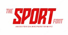 the sport font with red letters