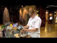 a woman is preparing food in the kitchen