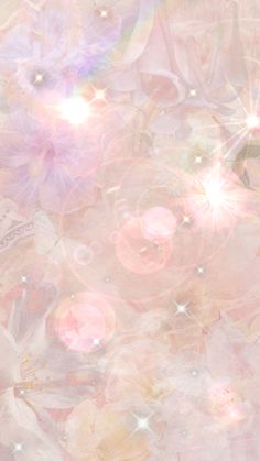 an abstract pink background with flowers and sparkles