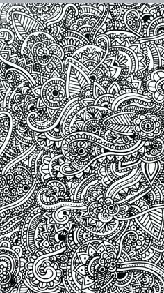 an abstract black and white drawing with lots of swirls on it's surface