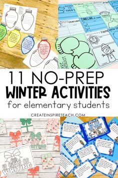 11 no prep winter activities for elementary students