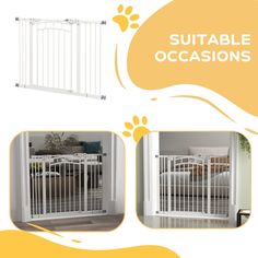 an image of a dog gate with the words suitable occasionss above it and below it