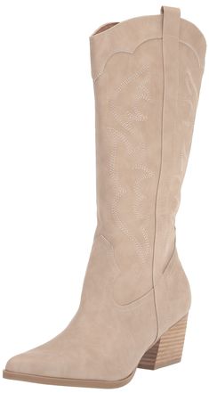 PRICES MAY VARY. Comfortable padded sock Flexible footbed CASUAL Block Heel Cowgirl Boots Fashion, Women’s Leather Boots, Cowgirl Boots And Dresses, Amazon Boots Women, 2024 Western Fashion, Beige Cowboy Boots Outfit, Fancy Cowgirl Boots, Skirt And Cowgirl Boots, Cowgirl Boots Outfit Fall