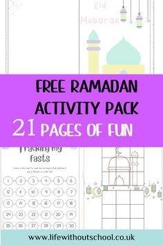 the free rama activity pack for 2 pages of fun