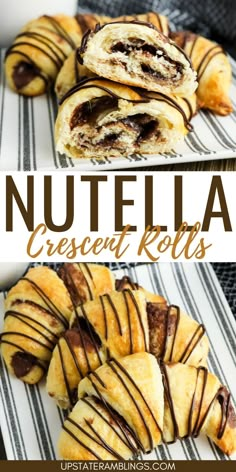 Nutella Crescent Rolls Easy Breakfast Croissant, Crescent Rolls With Chocolate Chips, Croissant Rolls Recipes, Crescent Roll Nutella Recipes, Recipes With Croissant Dough, Cresent Rolls Desserts, Breakfast With Crescent Rolls, Nutella Breakfast Recipes