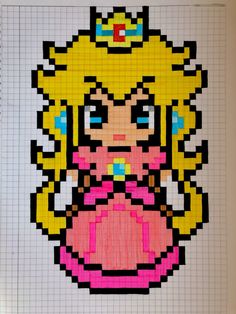 a drawing made out of legos of a blonde haired girl