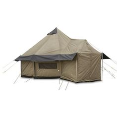 a tent that is set up on the ground