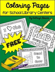 coloring pages for school library centers with free printables and activities to help students learn colors