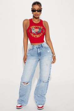 Fashionnova Jeans, Ripped Straight Leg Jeans, Girly Tingz, Baddie Fits, Mom Jean, Fashion Nova Jeans, Braids For Black Hair, Dope Outfits, Active Wear For Women