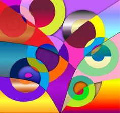 an abstract colorful background with circles and lines