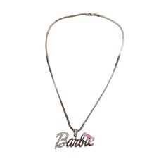 Straight Out Of 1980, Just In Time For A New, More Empowered Barbie-World For Women! This *Mint Condition* Barbie Nameplate Necklace Is Iconic! It Features A 2 1/2 Inch Wide Pendant With Pave Rhinestones On The B And Bright Lipstick Pink Enamel On The Accent Lip Motif. The Slilvertone Finish Is Smooth And Shiny, And Beautifully Set Off By The Square Rope Chain. The Chain Is 24 Inches Long, Has Substantial Weight, And The Clasp Is Solidly Well-Constructed. If Margot Robbie Doesn't Grab It First, It's Yours! Bright Lipstick, Lipstick Pink, Nameplate Necklace, Pink Enamel, Barbie World, Margot Robbie, Vintage Barbie, Just In Time, Rope Chain