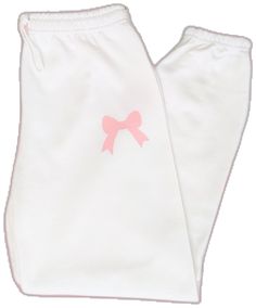 Cute Stretch White Pants, Cute Cotton Pants With Elastic Waistband, Cute White Long Pants, Cute White Pants For Sleepover, Cute White Pants With Elastic Waistband, Cute White Bottoms With Elastic Waistband, Cute Loungewear Pants With Elastic Waistband, White Bottoms With Elastic Waistband For Pajama Party, Cute White Bottoms For Sleepover