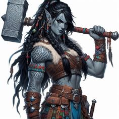 Barbarian Dnd, Barbarian Woman, Pathfinder Character, Dungeons And Dragons Art, Female Elf, Dnd Art, Fantasy Warrior