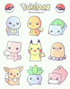 the pokemon stickers are all different colors and sizes, but there is no image on them