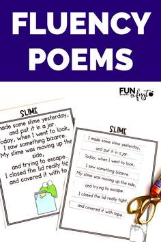 the fluency poem is shown with scissors and paper