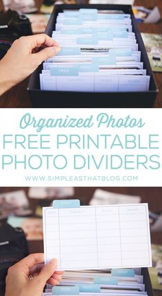 the organized photos are free printable photo dividers