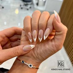 14. Vacation Nails Trendy, White French With Design Nails, Cool French Nail Designs, French Nails With A Twist Classy, Gold Lined French Tip Nails, French Tip Nails White And Gold, White Design On Nails, French Vacation Nails, French With Gold Line