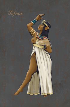 an egyptian woman dressed in white and gold with her hands on her hip, pointing at something