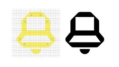 a yellow and black car symbol next to a graph paper background with the letter g