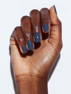 Longest Lasting Nail Polish | STATIC NAILS Liquid Glass Lacquer Monochromatic Nails Shades, Dusty Blue Nail Ideas, Blue Gel Nails Designs, Fall Blue Nail Colors, Grey Fall Nails, Blue Nails Fall, Blue Nail Colors, Blue Fall Nails, Fall Blue Nails