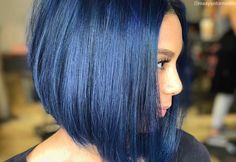 Blue Black Hair Color, Hair Color For Fair Skin, Blue Black Hair, Blue Ombre Hair, Bold Hair Color, Guy Tang, Corte Bob