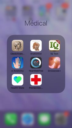 an iphone screen with the medical icons displayed on it's back side, including hand and foot symbols