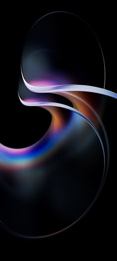 an abstract black background with white and blue lines in the shape of curved curves on top of each other