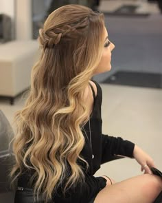 Hairstyles For Long Hair Easy, Girly Hairstyles, Hairstyle Youtube, Quinceanera Hairstyles, Indian Wedding Hairstyles, Braided Prom Hair, Prom Hairstyles For Long Hair, Ribbon Hairstyle, 4c Hair