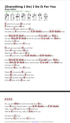 the guitar chords for everything i do it for you
