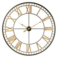 a large clock with roman numerals on it's face is shown against a white background