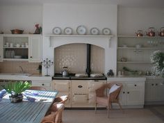 the kitchen is clean and ready to be used for dinner or other special mealtime