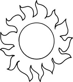 a black and white drawing of a sun