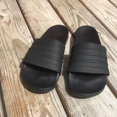 Black Adidas Flip Flops Never Worn Adidas Flip Flops, Shoes Adidas, Adidas Black, Black Adidas, Adidas Shoes, Adidas Men, Flip Flops, Men's Shoes, Man Shop