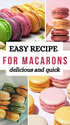 Indian Flavor Macarons, Making Macarons For Beginners, Lemon Blackberry Macarons, How To Make Macarons Easy, Macaroons Easy Recipe, Macaroon Filling Recipe Simple, How To Make A Macaron, Recipes For Macaroons, Strawberry Shaped Macarons