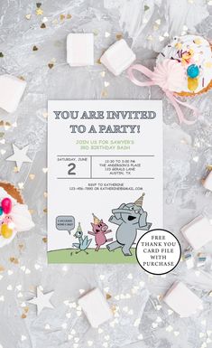 a birthday party with cupcakes, marshmallows and confetti