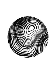 a black and white image of a circular object with wavy lines in the shape of a circle