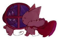 a drawing of a cat sleeping next to a window with a purple ball in it's mouth