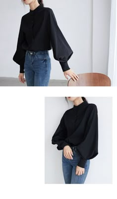 Kamilla Blouse Shirts – Calidistore Big Lantern, Dark Academia Clothing, Stand Collar Shirt, Lantern Sleeved Blouses, Photographie Portrait Inspiration, Clubwear Dresses, Crop Top And Shorts, Jeans For Short Women, Lantern Sleeve