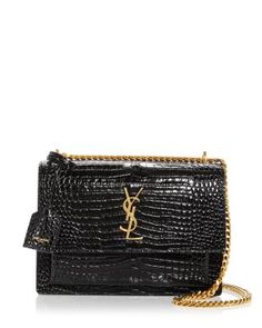 Saint Laurent Sunset Medium Crossbody in Smooth Leather Ysl Crossbody Bag, Bag Obsession, Saint Laurent Bags, Dream Bags, Luxury Purses, Fancy Bags, Saint Laurent Bag, Wallet Chain, Black Cross Body Bag