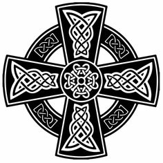 an intricate celtic cross with four interlaces on it's sides and two crosses at the center