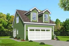 this is an artist's rendering of the garage and apartment plans for two story homes