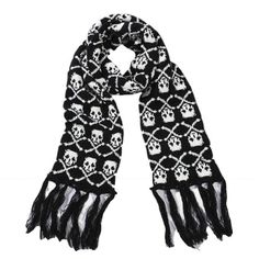 grunge skull knitted scarf boogzel clothing Female Skeleton, Underground Clothing, Skull Scarf, Skeleton Print, Estilo Punk, Scarf Gift, Skull And Crossbones, Skull Design, Kawaii Clothes